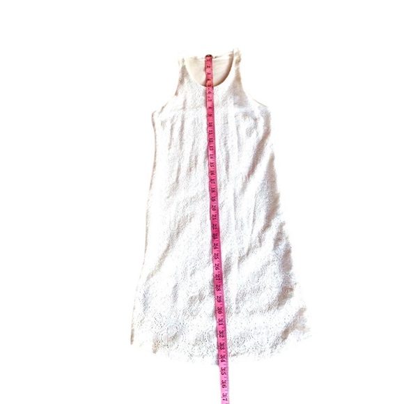 Monrow Tonal Ivory Colored Lace Overlay Body conscious Racerback Dress - Picture 5 of 6